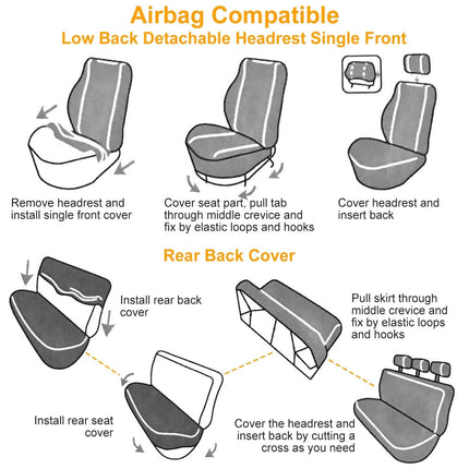 14-Pieces: Universal Auto Seat Cover Set