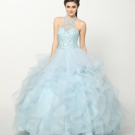 Juliet 1420 Crystal Beading Layered Tulle Skirt Quinceanera Dress