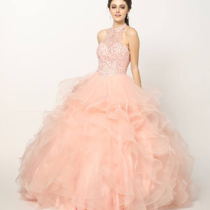Juliet 1420 Crystal Beading Layered Tulle Skirt Quinceanera Dress