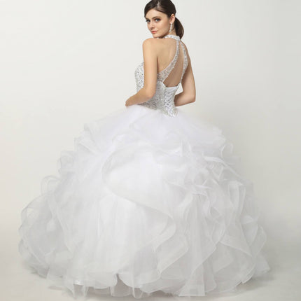 Juliet 1420 Crystal Beading Layered Tulle Skirt Quinceanera Dress