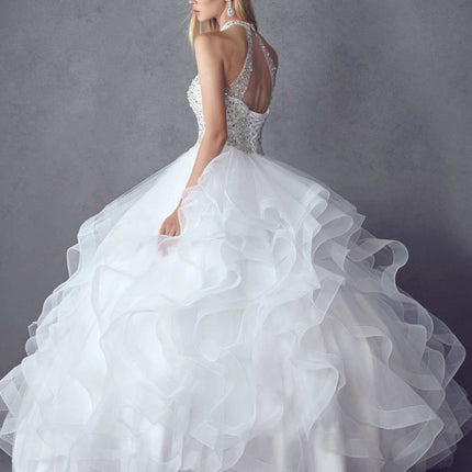 Juliet 1420 Crystal Beading Layered Tulle Skirt Quinceanera Dress