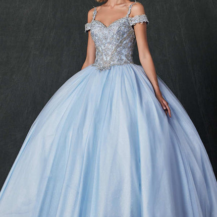 Juliet 1430 Dress Quinceanera Ball Gown Embroidered Applique Glitter Tulle