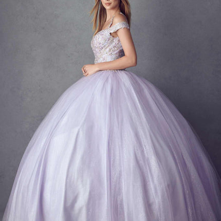Juliet 1430 Dress Quinceanera Ball Gown Embroidered Applique Glitter Tulle