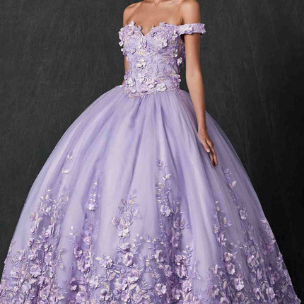Juliet 1434 Dress Quinceanera Ball Gown 3D Floral Embroidered