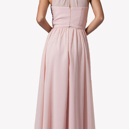 CLEARANCE - Cinderella Divine 1469 High Neck Illusion Long A-Line Dress (Size XL)