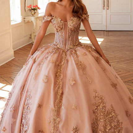 Juliet JT1485J Off the Shoulder Cinderella Quinceanera Ball Gown