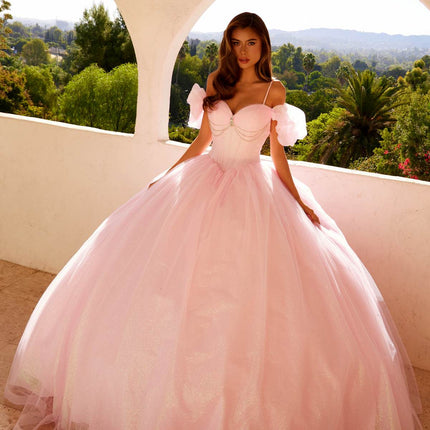 Juliet JT1487H Cold Shoulder quinceanera Ball Gown
