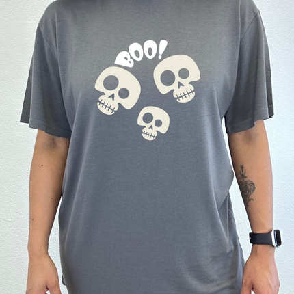 Halloween Boo Unisex Bamboo Viscose/Organic Cotton Short Sleeve Graphic T-Shirt