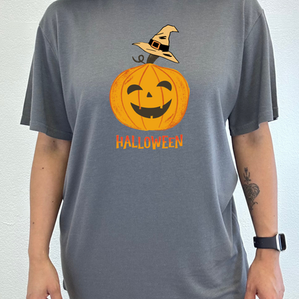 Halloween Pumpkin Unisex Bamboo Viscose/Organic Cotton Short Sleeve Graphic T-Shirt