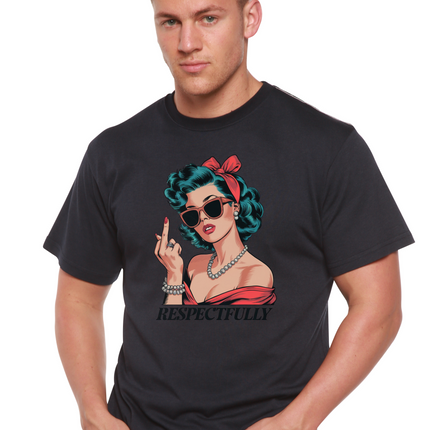 Respectfully Middle Finger Unisex Bamboo/Cotton Graphic T-Shirt