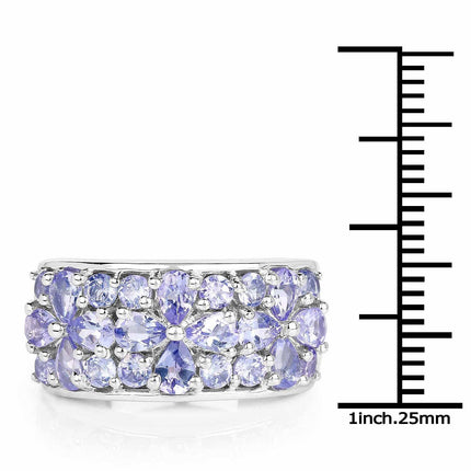 Tanzanite Ring 2.52 Carat in Sterling Silver – Genuine Gemstone Jewelry