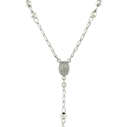 Rosary Chain and Large Bead Necklace in Sterling Silver