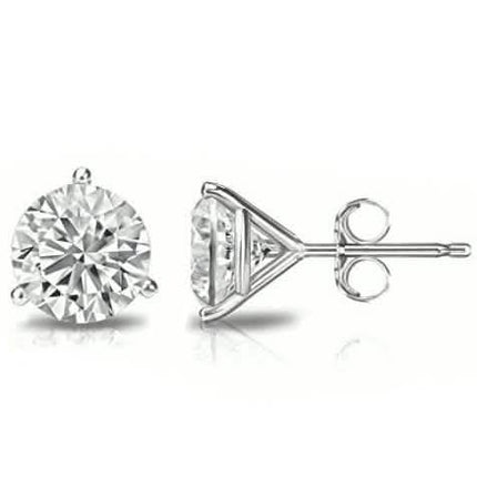 14K Gold 4MM Round Cut Crystal Studs