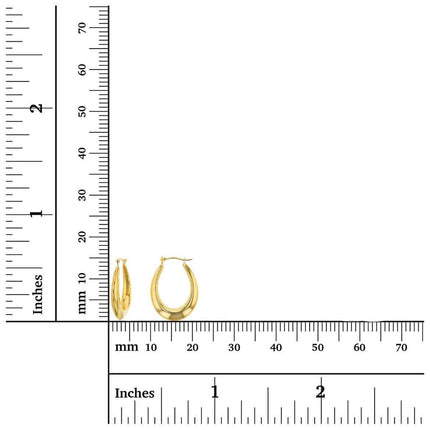 14K Gold Graduated French Lock Huggie Hoops