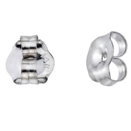 14K Solid White Gold Earring Backs Medium