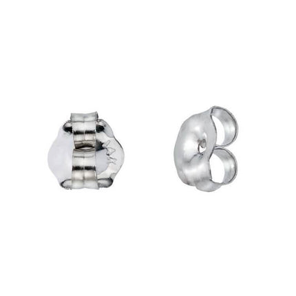 14K Solid White Gold Earring Backs Pieces Highly Polished Medium Size