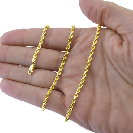 14k Solid Yellow Gold Cuban Link Chain Necklace - Assorted Sizes