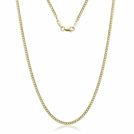 14K Solid Yellow Gold Cuban Link Chain Necklace