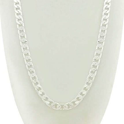 14k White Gold Filled Cuban Link Chain 24"