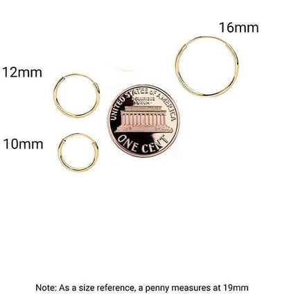 14K Yellow Gold Endless Hoop Earrings