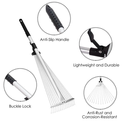 15-Teeth Expanding Stainless Steel Rake