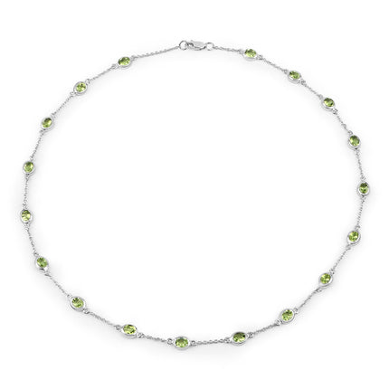 6.30 Carat Genuine Peridot .925 Sterling Silver Necklace