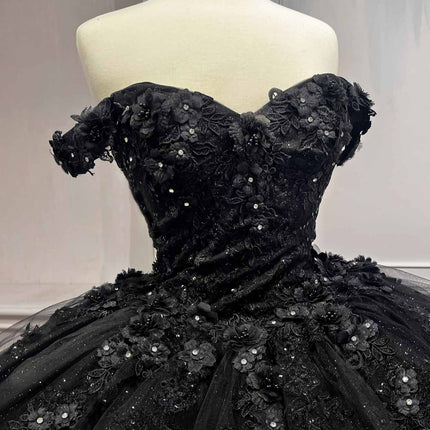 Ladivine 15702 Floral Off the Shoulder Floral Quince Ball Gown