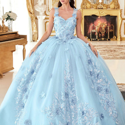 Ladivine 15713 Long Off the Shoulder A-Line Floral Applique Ball Gown