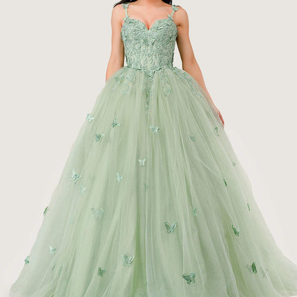 Ladivine 15718 Long Princess Layered Tulle 3D Applique Ball Gown