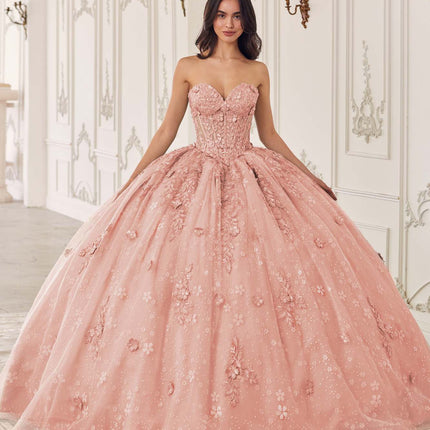 Ladivine 15722 Long Poofy A-Line Quinceanera Dress with Puffy Sleeves