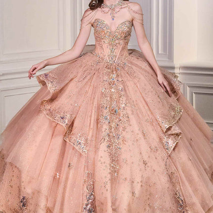 Ladivine 15727 Breathtaking Ball Gown Shimmering Tulle Layers