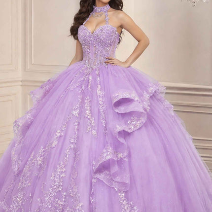Ladivine 15741 Sweetheart Neckline Choker Strap Quinceanera Gown