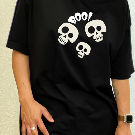 Halloween Boo Unisex Bamboo Viscose/Organic Cotton Short Sleeve Graphic T-Shirt