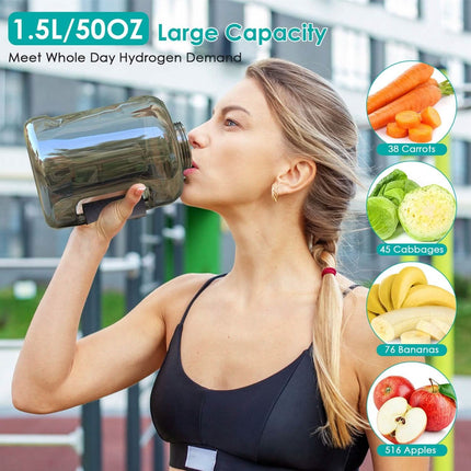 1.5L Large Capacity Portable Rechargeable Hydrogen Water Bottle 6 Min. Quick Electrolysis