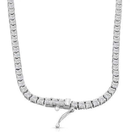 16" 20Ct Diamond Tennis Necklace 14k White Gold Lab Grown