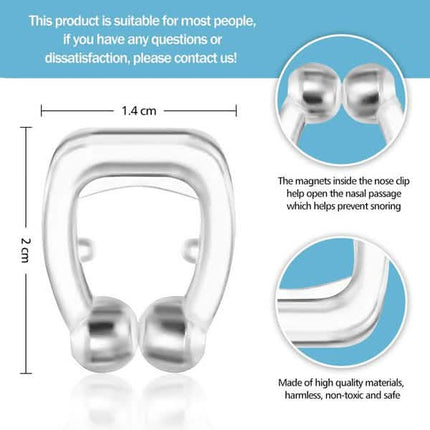 16-Pack: Silicone Magnetic Nose Clip Portable Mini Anti Snoring