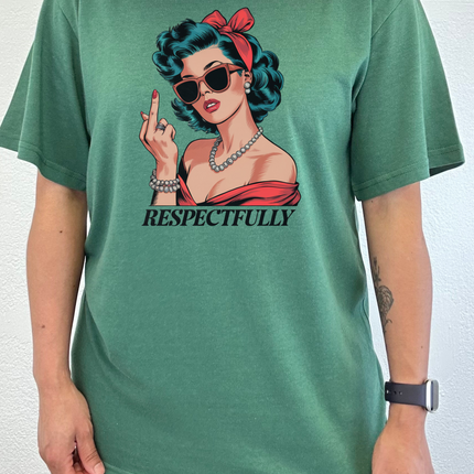 Respectfully Middle Finger Unisex Bamboo/Cotton Graphic T-Shirt