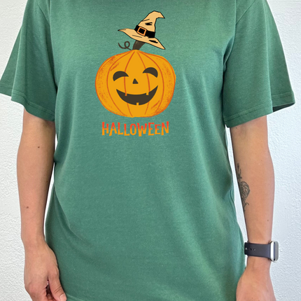 Halloween Pumpkin Unisex Bamboo Viscose/Organic Cotton Short Sleeve Graphic T-Shirt