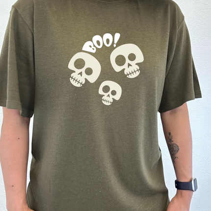 Halloween Boo Unisex Bamboo Viscose/Organic Cotton Short Sleeve Graphic T-Shirt
