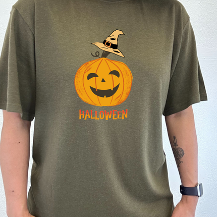 Halloween Pumpkin Unisex Bamboo Viscose/Organic Cotton Short Sleeve Graphic T-Shirt