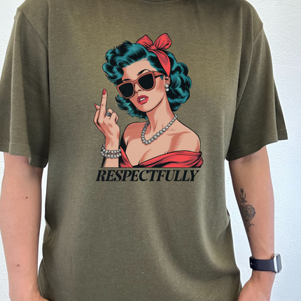 Respectfully Middle Finger Unisex Bamboo/Cotton Graphic T-Shirt