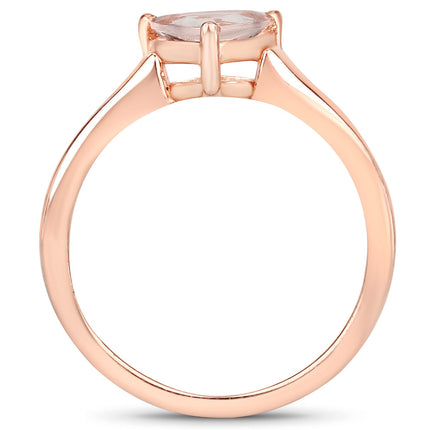 0.90 Carat Genuine Morganite .925 Sterling Silver Ring