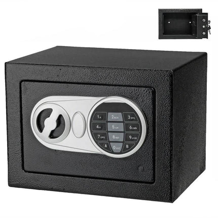 17E Home Use Upgraded Electronic Password Steel Plate Safe Box Black
