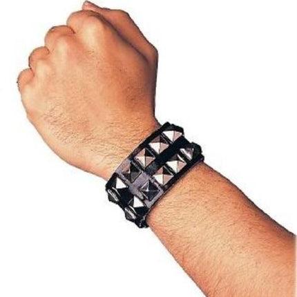 Double Studded Punk Goth Wristband Costume Accessory