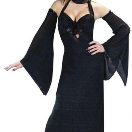 Dark Venus Sexy Adult Black Halter Gown Costume Dress S/M