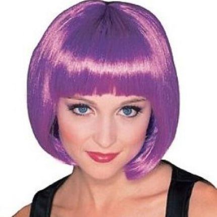 Purple Supermodel Short Bob Wig with Bangs
