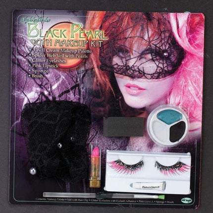 Black Pearl Goth Makeup Kit with False Eyelashes included