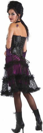 Sexy Slick and Evil Strapless Adult Faux Leather Black Corset with front Zipper