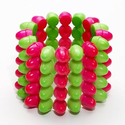 80s Punk Club Candy Rounded 5 Row Spike Green & Pink Costume Accessory Bracelet