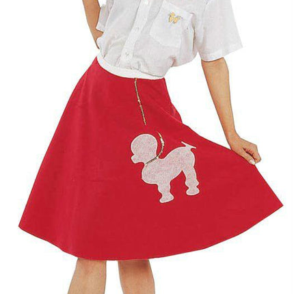 Red Felt Poodle Skirt Fifties Adult Costume